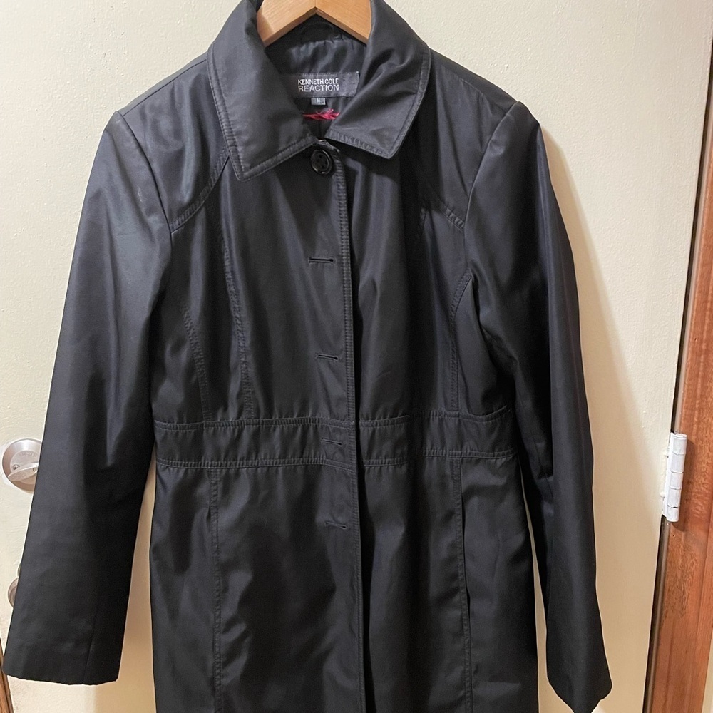 Kenneth Cole Sleek Black Trench Jacket
